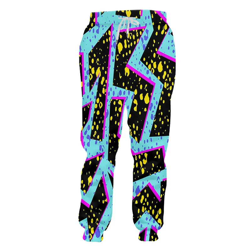 Мужские свободные длинные штаны OGKB синие спортивные с 3D принтом шаровары в стиле