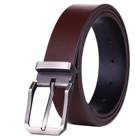 mens leather dress casual jeans belt with pin buckle black and brown