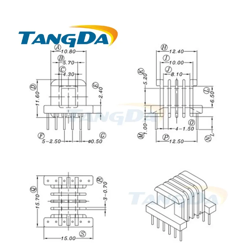 

Tangda EE16 core EE Bobbin магнитный сердечник + скелет Мягкий магнетизм Ферриты магнитный сердечник 6 + 6 pin 12P трансформаторы 4 слота