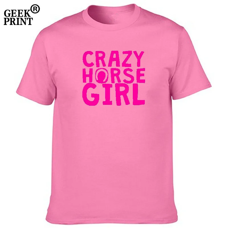 Женская футболка Crazy Horse для девочек Милая наездника топ Прямая