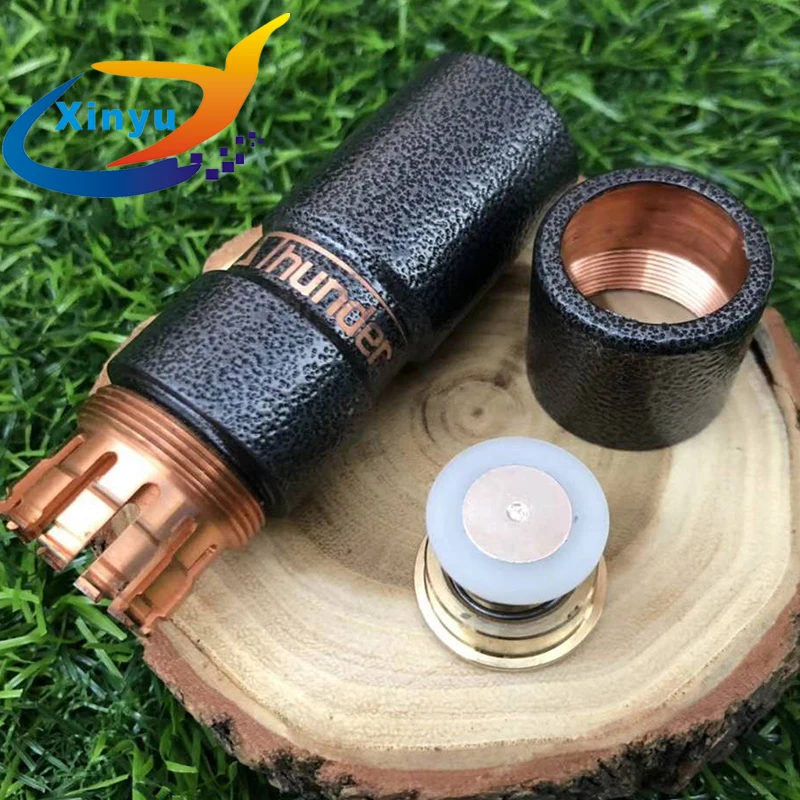 Новейший Классический Elthunder Mod Mech Kit 18650 красная медь 24 мм Vaporizer Box электронная