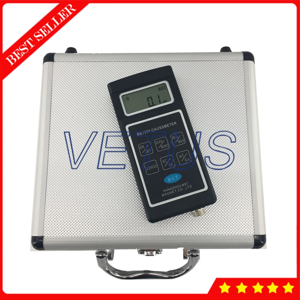 BST600 диапазон 0 ~ 200мт 2000мт цифровой Gaussmeter/Teslameter с измерением магнитного поля AC /