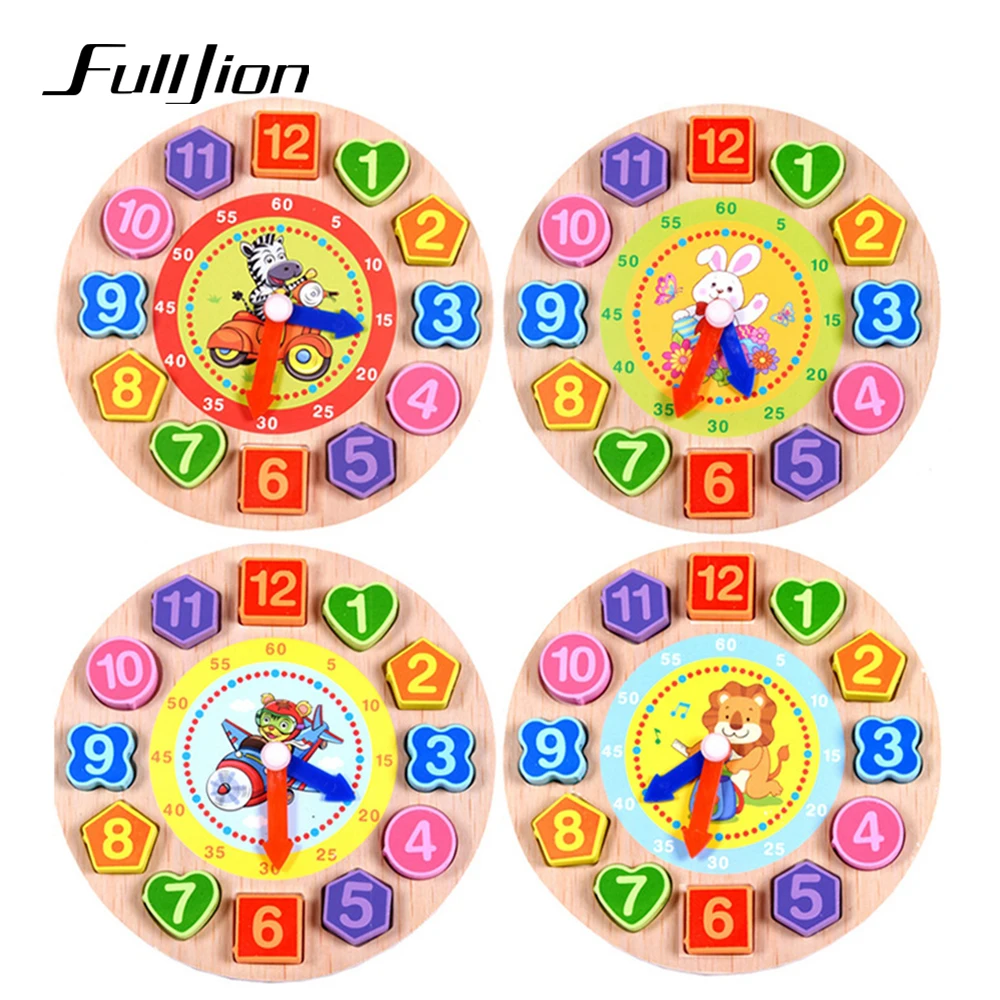 Fulljion игра головоломка деревянные часы игрушки для детей мозаика Монтессори