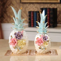 white ceramic pineapple miniature figurines plant fruit bromel home decoration accessories arts and crafts wedding gifts