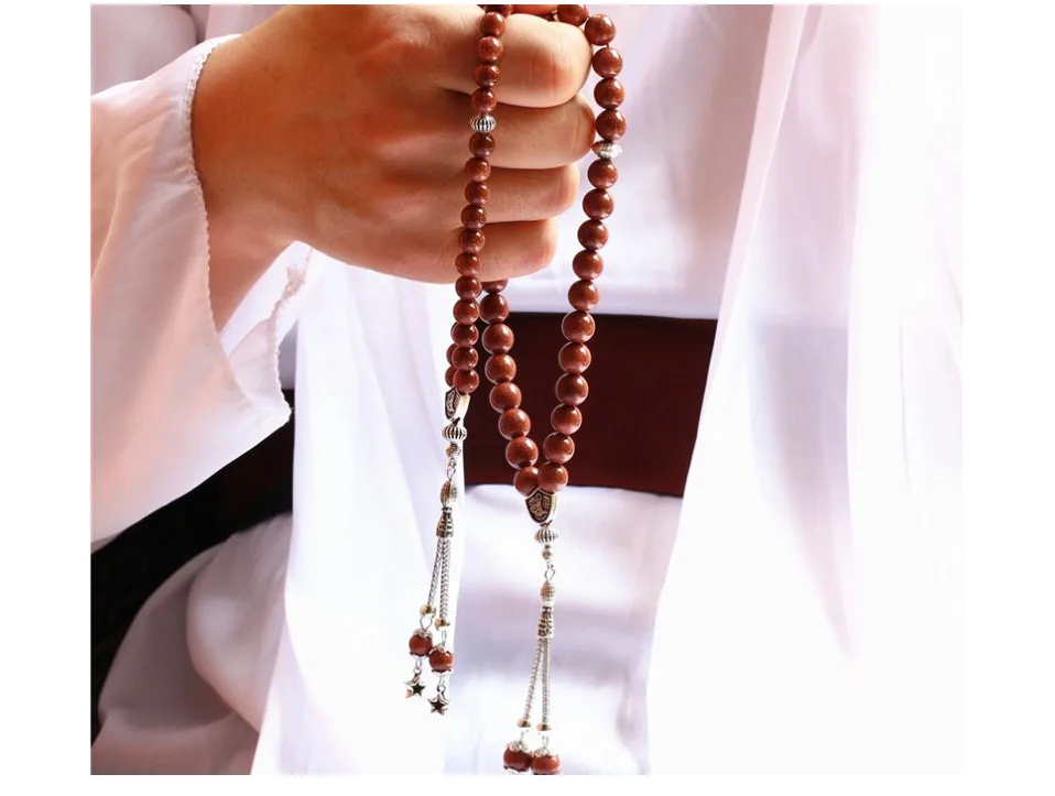 LOSHEREN Природный золотоносный песок камень Tesbih Исламская, молитвенная Бусы Tasbih мусульманские четки оптом по низкой цене Misbaha тасбих Sibha для подарки на Рамадан