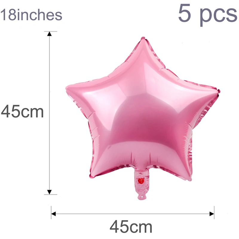 5pcs light pink star 1 день рождения для мальчиков и девочек, 1 день рождения, праздничные украшения для детей, мой первый день рождения, 2, 3, вечерние воздушные шары из фольги для малышей, я один год - Цвет: 5pcs light pink star
