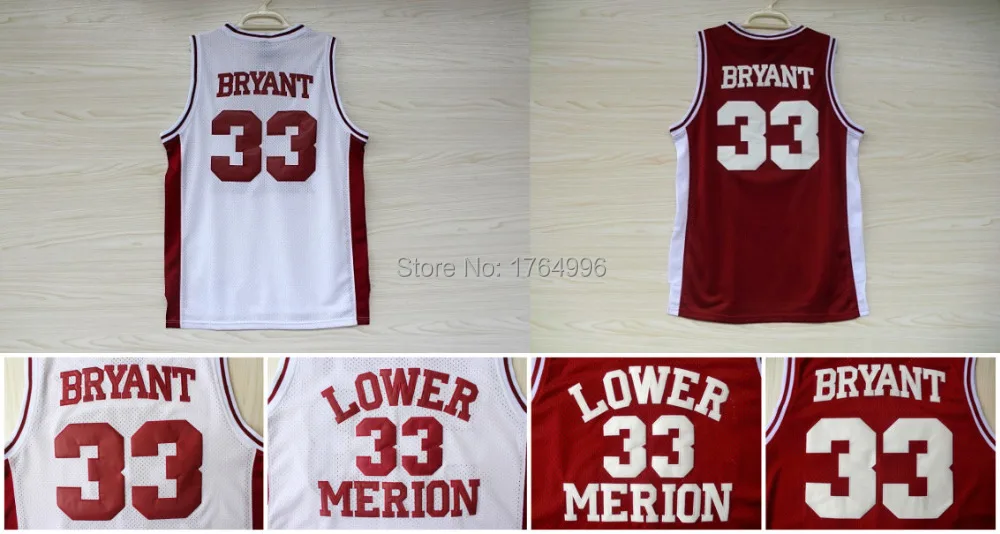 Kobe Bryant High School Jersey Cheap Embroidery Logo 33 Lower Merion Mesh Basketball S-XXL | Спорт и развлечения
