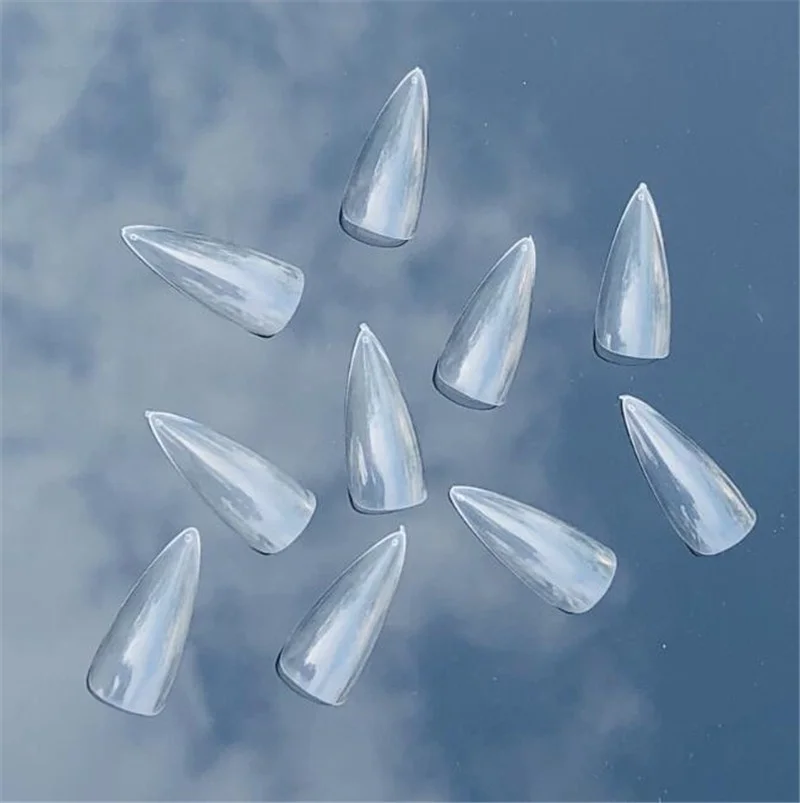 Искусственные ногти на шпильках прозрачные острые акриловые искусственные