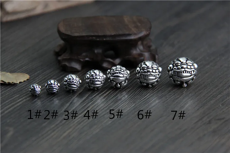 S925 Thai silver DIY sterling silver Color jewelry lucky brave troops bead bracelet beads
