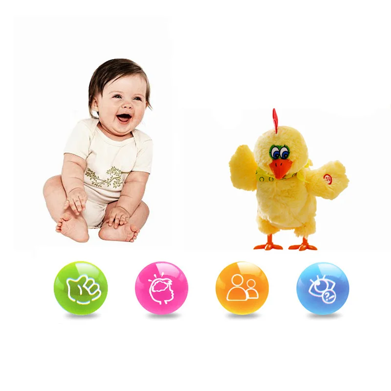 Куриные искусственные куклы 29 см куриные яйца милые желтые пения танцующие