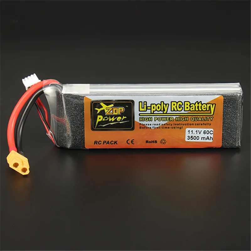 Горячая Распродажа перезаряжаемый Lipo аккумулятор ZOP Power 11 1 В 3500 мАч 3S 60C XT60 Plug