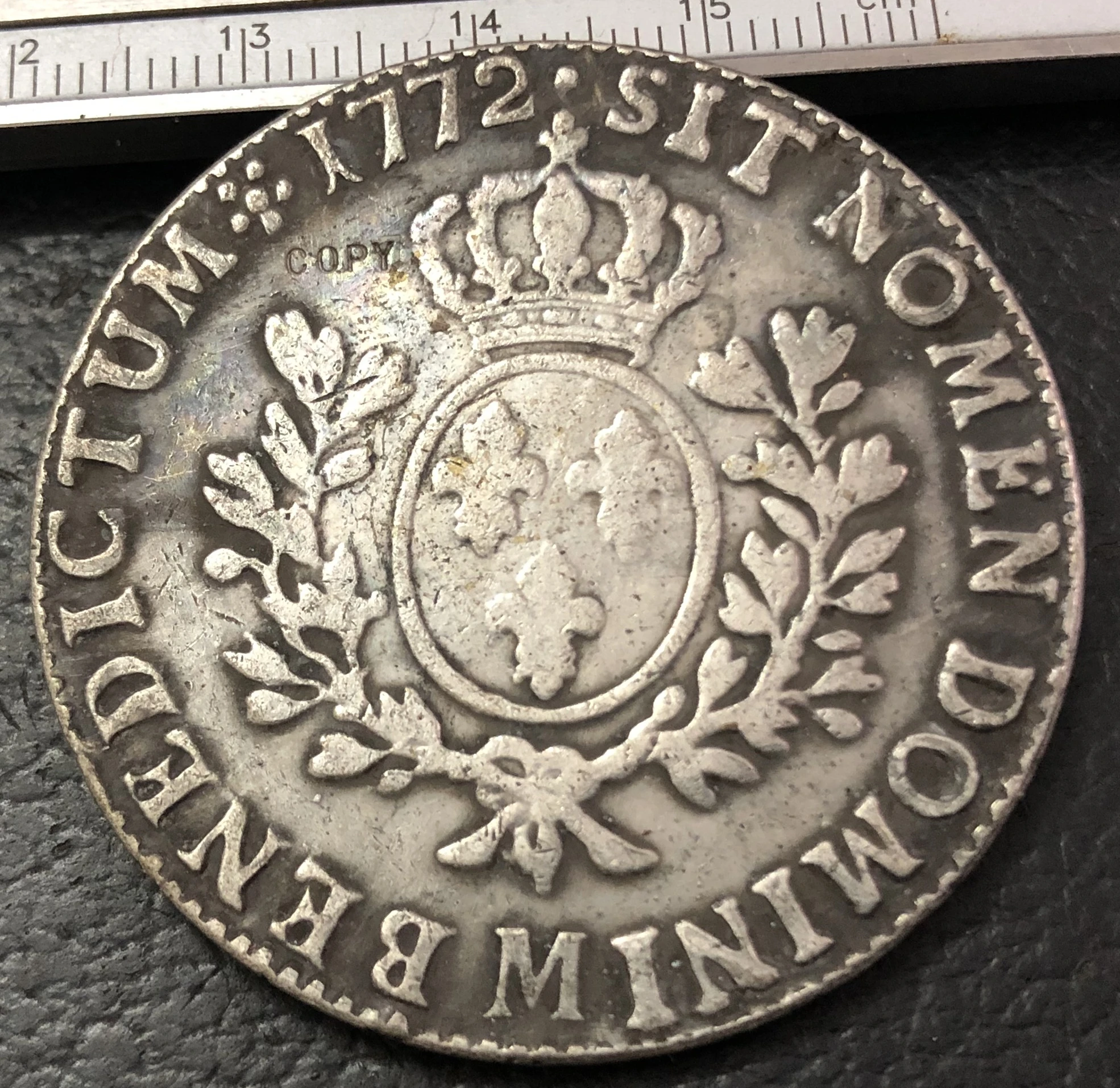 1772 M франция королевство 1 эбу луис XV посеребренная копировальная монета|france