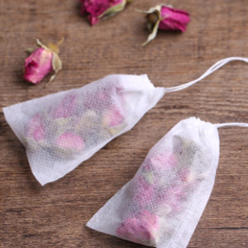 100 шт/партия одноразовый чайный мешок нетканый кружевной ленточный