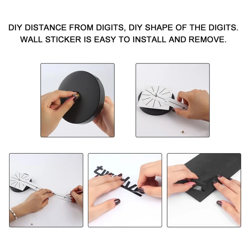 3D настенные часы DIY EVA Подвесные гостиная зеркальное украшение кварцевые