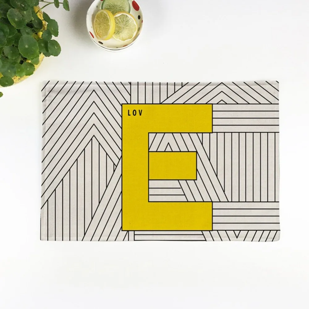 Modern Western Style Home Yellow Fresh Linen Mat Tablema Food Restaurant Kitchen Party Decoration | Дом и сад