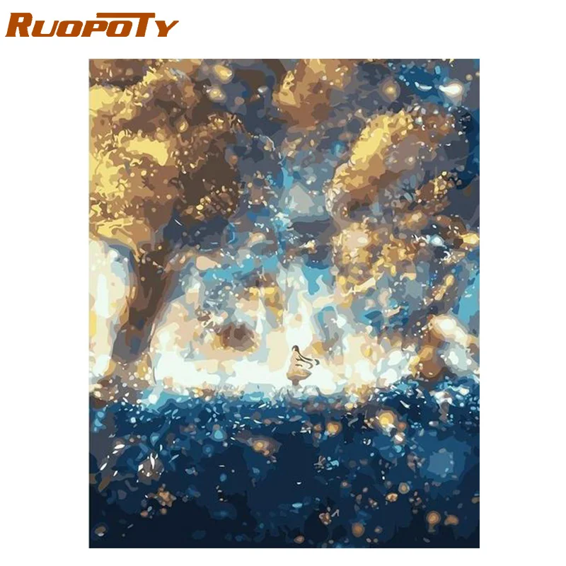 1860 Ruopoty рамка Лебедь животные DIY картина по номерам Настенная картина акриловая холст картина для свадебного украшения Прямая - Цвет: 1860