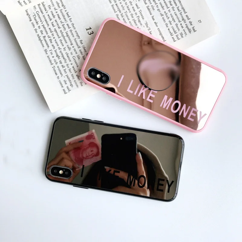 New Luxury Heart Letter Mirror Case for iPhone 11 Pro X XS Max XR Soft Cover Coque 8 7 6 6S Plus Makeup Girl |