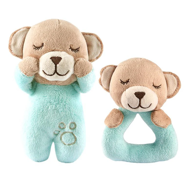 green bear 2pcs set Muslinlife детские погремушки-мобильные телефоны милые детские игрушки Мультяшные животные ручной Колокольчик погремушка мягкий малыш Oyuncak плюшевые Bebe игрушки 0-12 месяцев - Цвет: green bear 2pcs set
