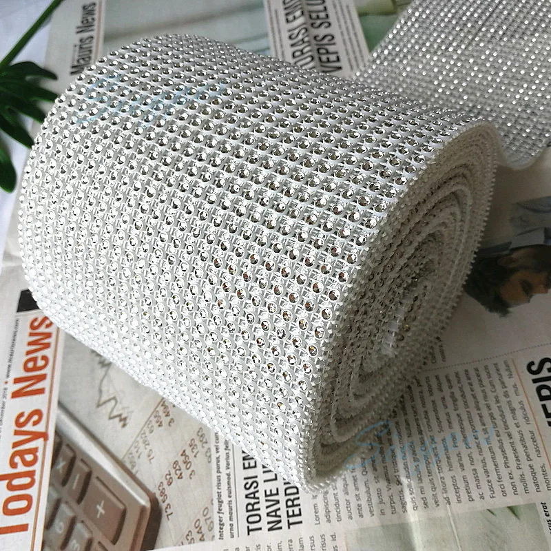 

24 Rows Plastic Rhinestone Sewing Mesh Trimming, 3mm Without Stone, Banding with White Plastic Base, Wedding Decor, Freeshipping