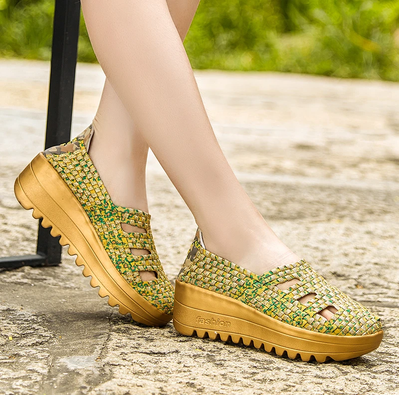 Очаровательная модель 2017 года женская обувь без застежки вязаная на плоской