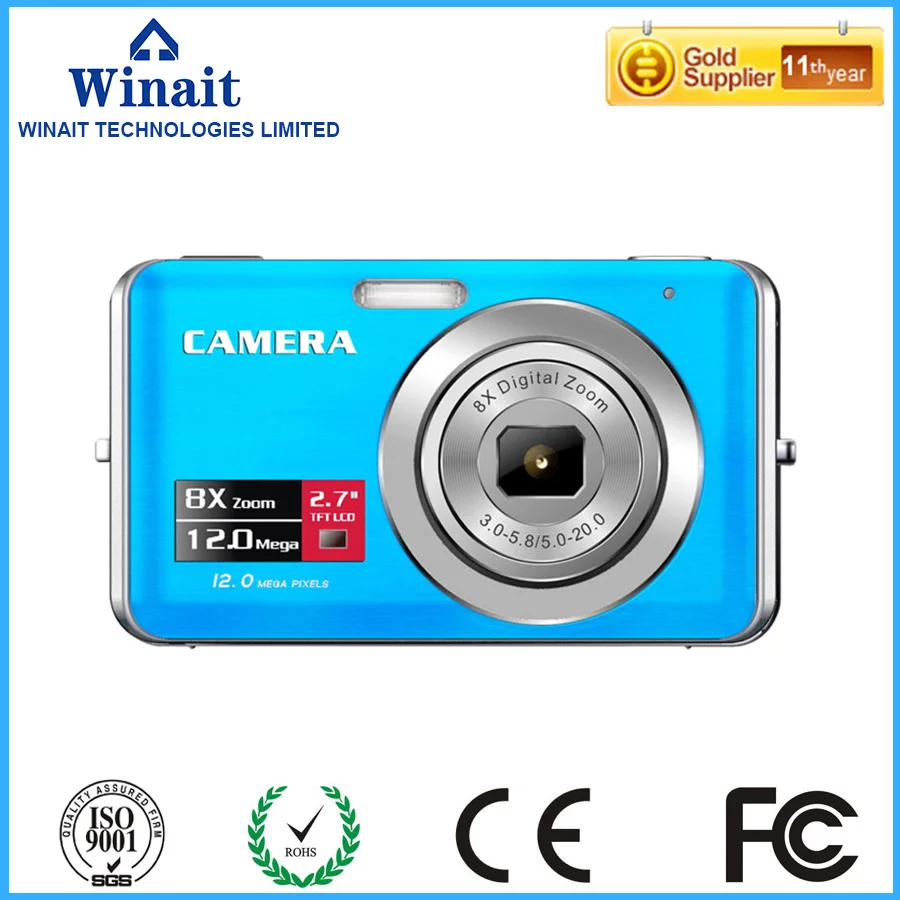 

Freeshipping Max 12MP Compact Camera Digital Photo Camera 2.7" TFT LCD Display 8x Digital Zoom Portable Digital Cameras Mini Cam