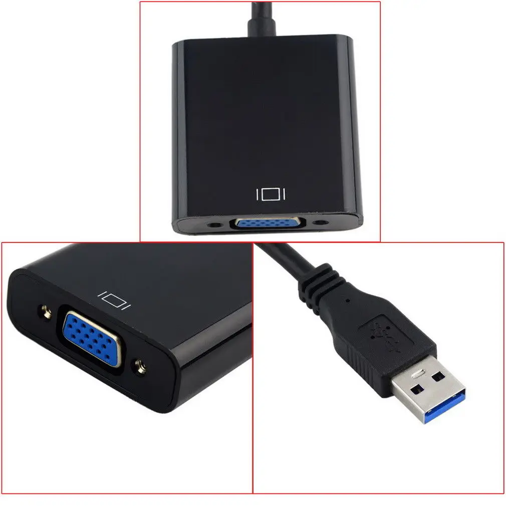 10 шт. Высокое качество USB 3 0 к VGA Мульти-дисплей адаптер конвертер Внешний