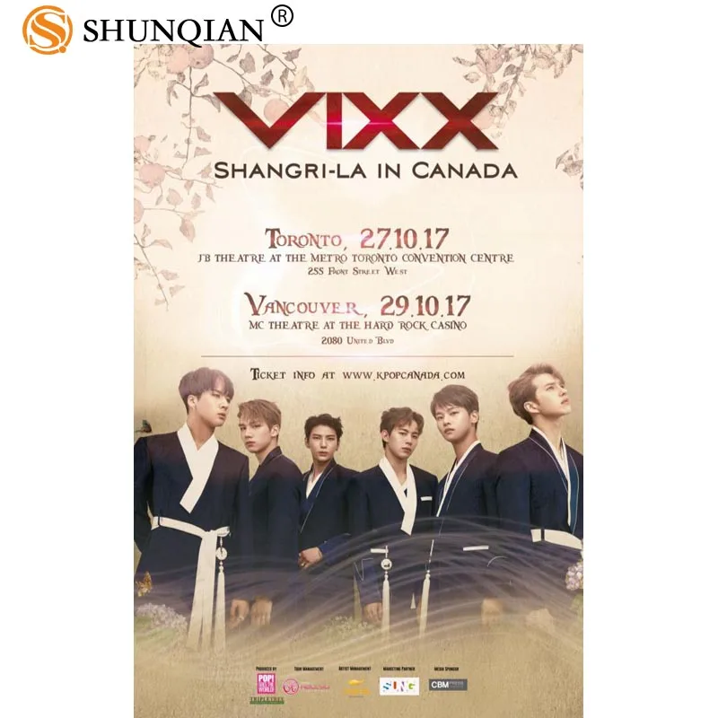 Высококачественный атласный постер с принтом в Корейском стиле VIXX модный