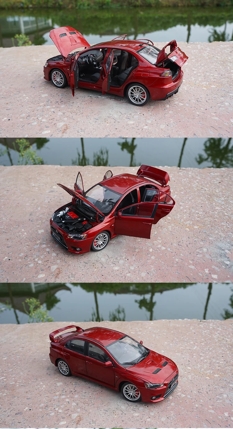 Новинка 1/18 Mitsubishi Lancer EVO X 10 EVO-X левый и правый руль литой металлический автомобиль модель игрушка для мальчика Белый Красный Синий