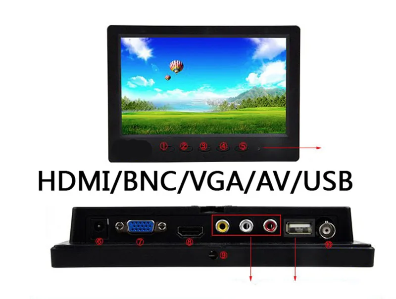 7 дюймовый 1000 nit ЖК монитор с VGA H DMI для наружного использования|1000 nit|monitor inchmonitor lcd |