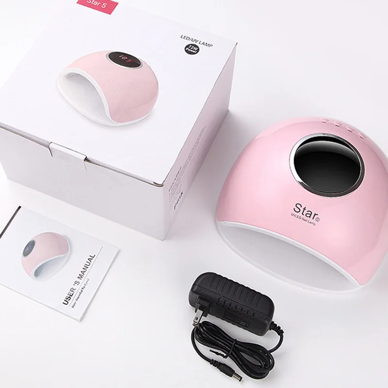 Модные 72 Вт светодиодный ногтей УФ-лампы барабан лак для свет гель сушки