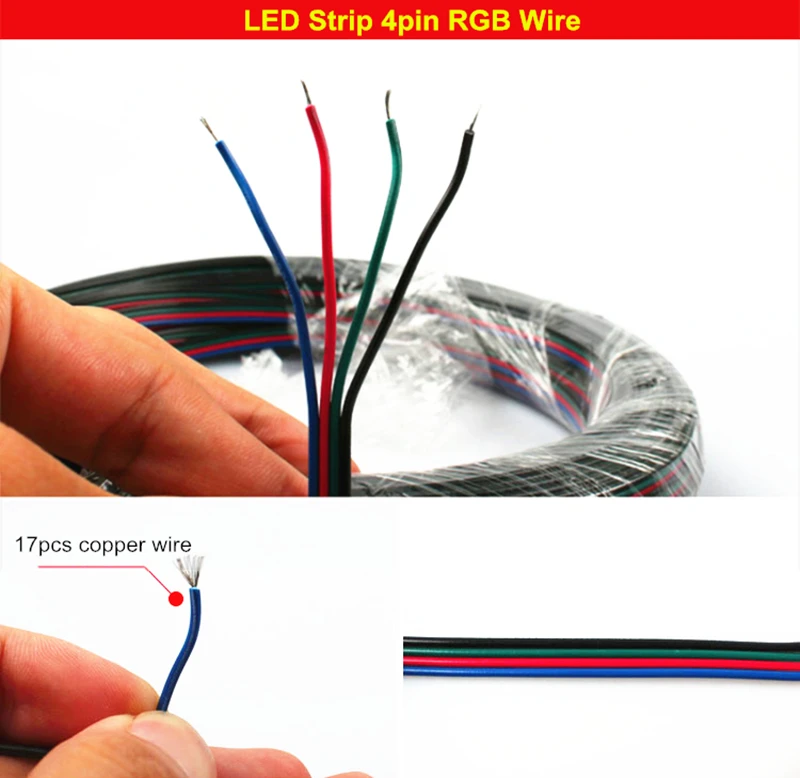 Удлинительный кабель для светодиодной ленты 2 pin/4 pin/5 pin 1m 5m 10m 20m 50m 100 m один