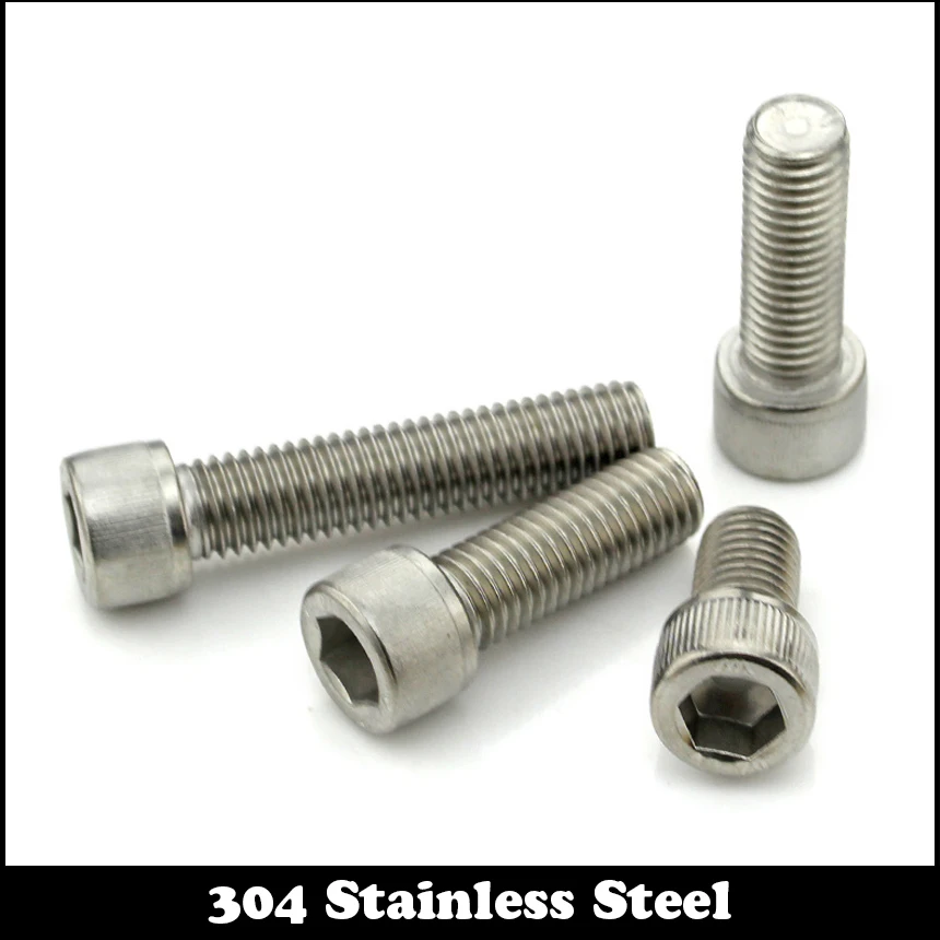 6pcs 10#-24 UNC Thread American Standard 1-1/4" 1-1/4 Inch Length Bolt 304 Stainless Steel Hex Hexagon Socket Screw | Обустройство
