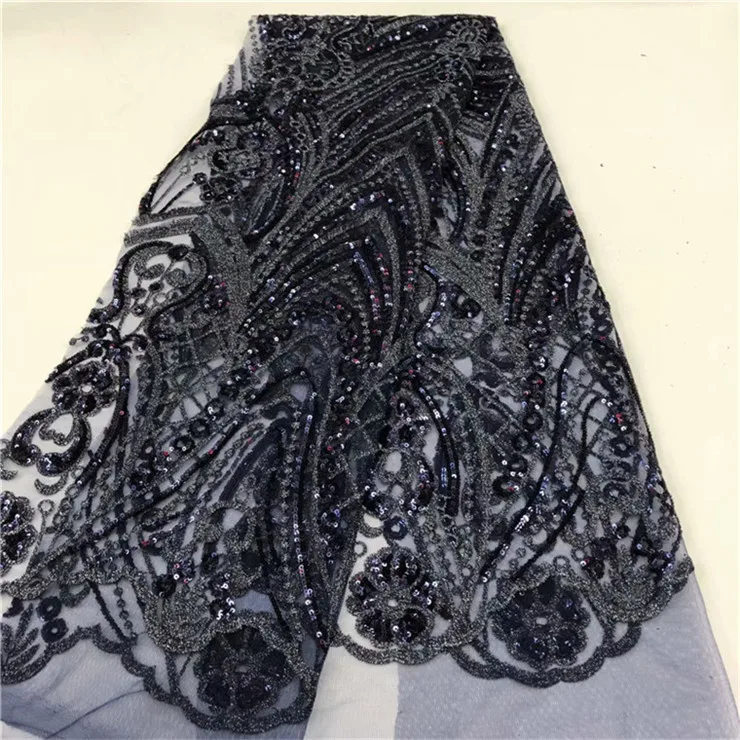Высококачественная африканская кружевная ткань винно-красная с блестками