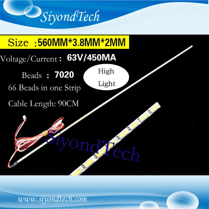 

Free Shipping! 10PCS/Set 50inch 555MM*3.8MM*2MM LED Backlight Strip Update LCD CCFL to LED Screen for TV