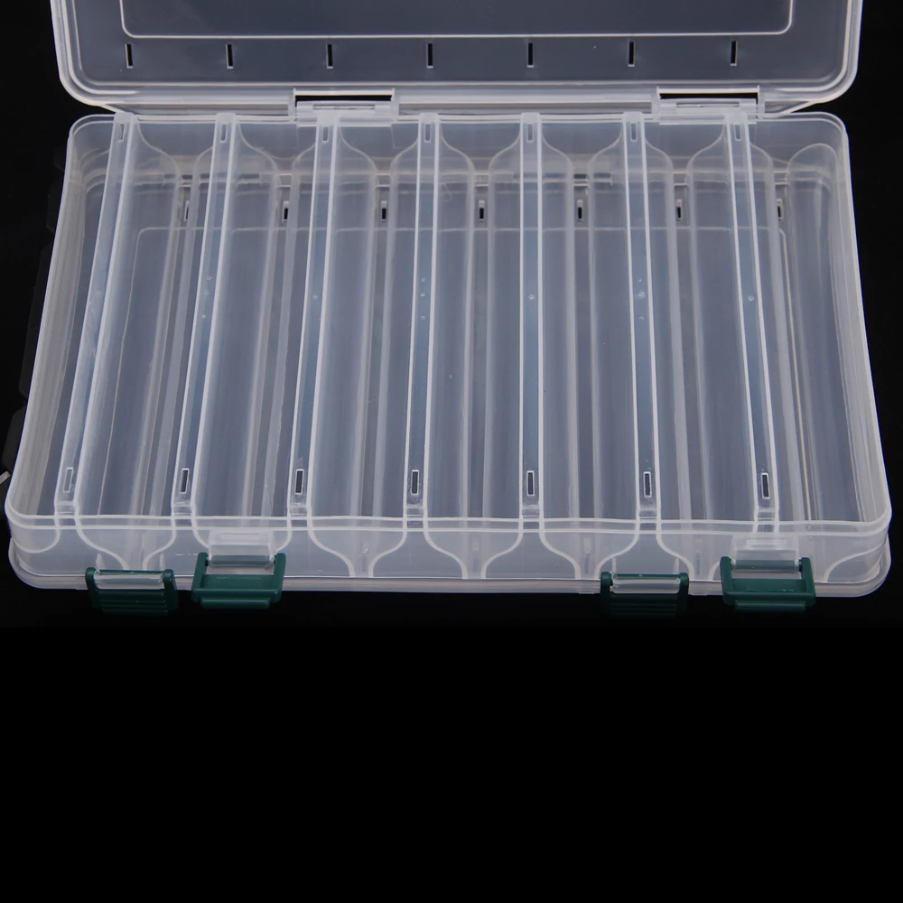 Коробка для рыболовных снастей двухсторонняя пластиковая 14 отсеков Boite Peche