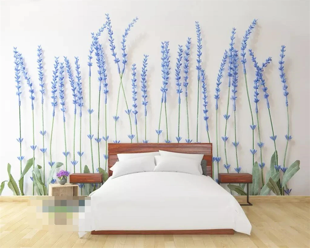 Обои на заказ свежие креативные цветы художественные обои для телевизора