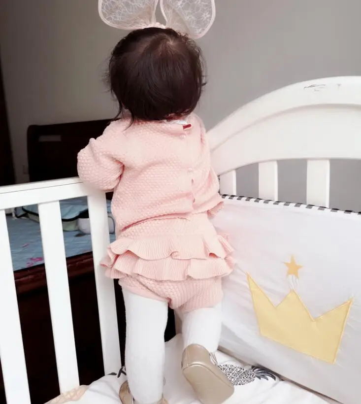 2019 Autumn Winter Girls Knit Set Ruffles Baby Girl Boys Suit Kids Clothes | Мать и ребенок