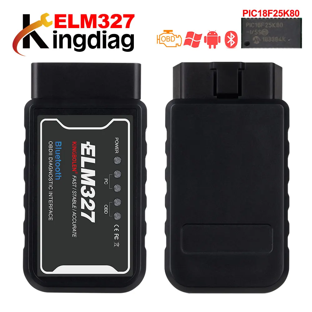 PIC18F25K80 Mini ELM327 Bluetooth 2,0 OBD2 v1.5/V2.1 OBD 2 автоматический диагностический инструмент ELM 327 для Android Крутящий момент/PC V1.5 адаптер BT