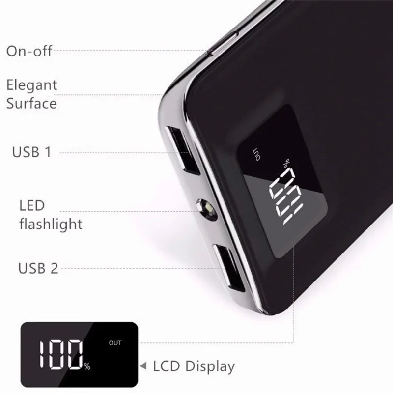 2019 новый внешний аккумулятор 30000 мАч для Xiaomi Mi 2 USB портативное зарядное