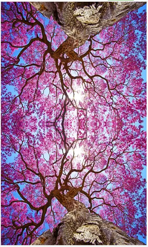 Настенные 3D обои украшение для дома вишневые деревья нетканые потолка в