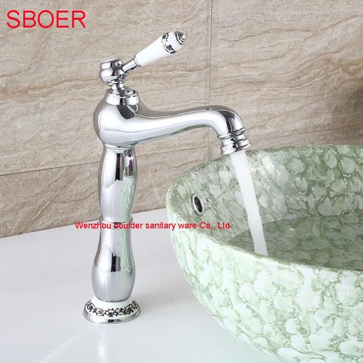 Новое поступление элегантный двухтипный сине-белый смеситель для ванной комнаты