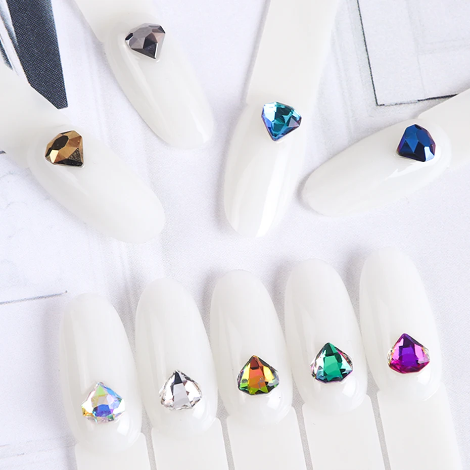 10 шт. Crystal AB Flatback Diamond 6 мм ногтей Стразы 3D для ногтевого дизайна блеск драгоценные