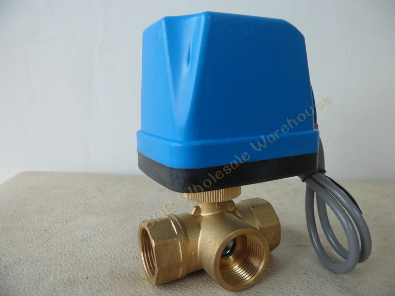 

AC220V DN20 (G3/4 ") Электрический моторизованный латунный шаровой клапан 3-ходовой 3-проводной с приводом M03 Прямая поставка со светодиодным индикатором