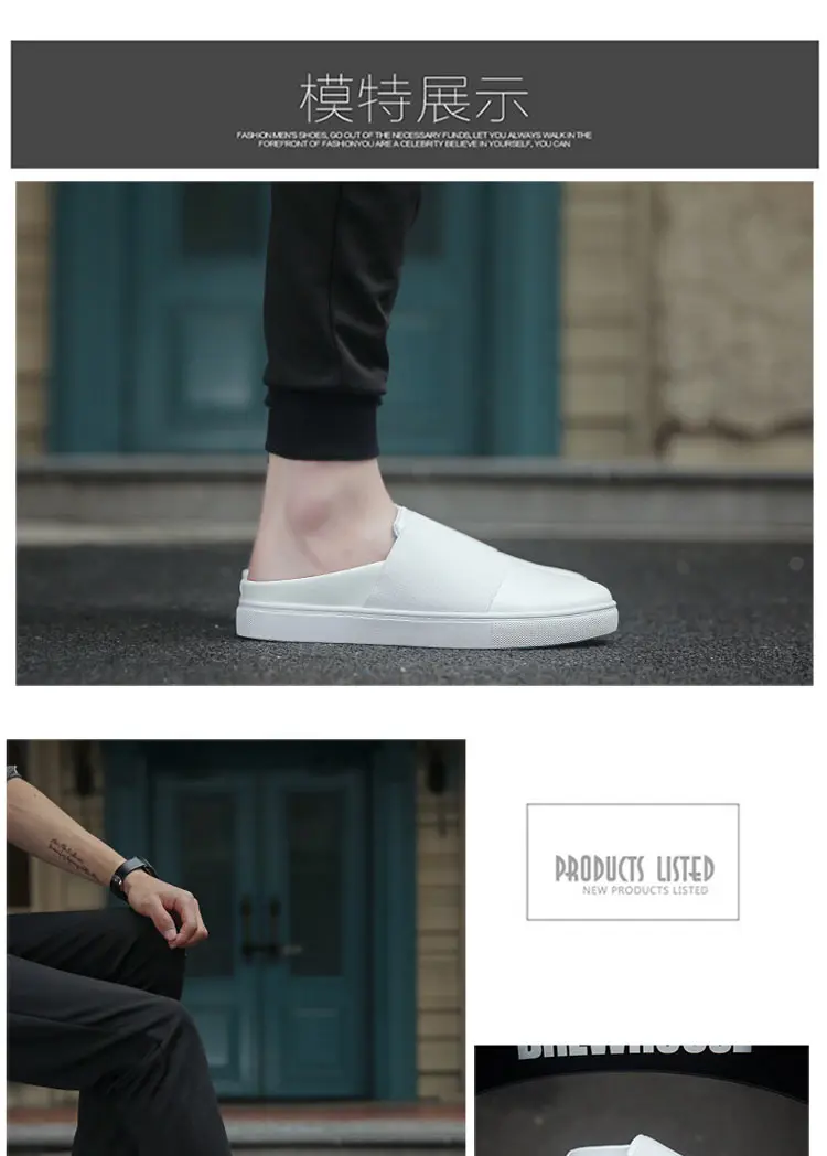 EXCARGO mules; мужские шлепанцы без шнуровки; коллекция года; белые парусиновые кроссовки для мужчин; тапочки с закрытым носком; летние туфли на плоской подошве для мужчин