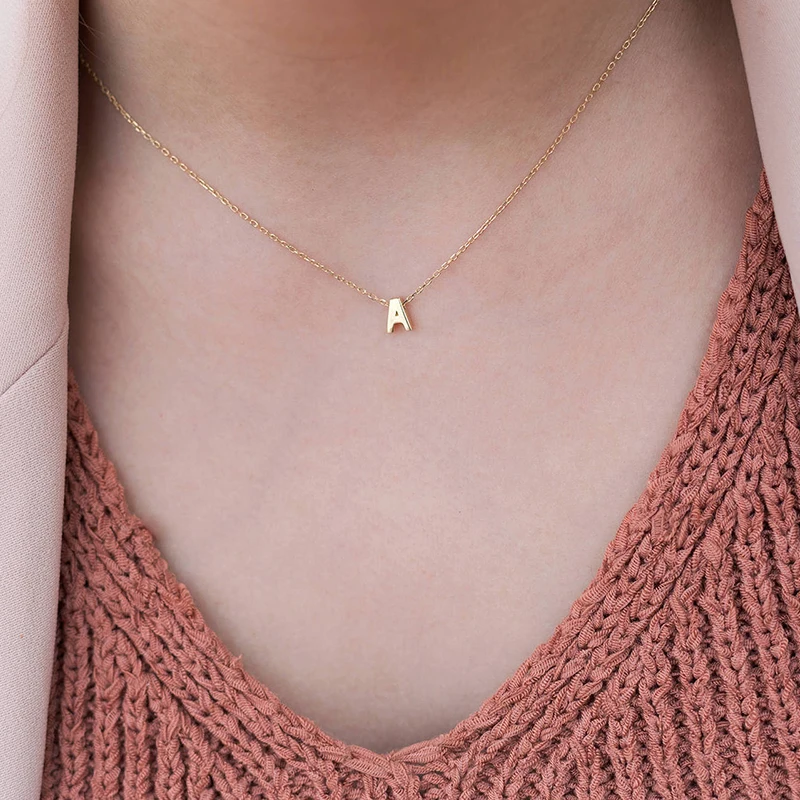 Fashion Golden Silver Color Necklace Elegant 26 Letters Pendant Clavicle Chain Charms Jewelry Women Girls Gift Necklaces | Украшения и