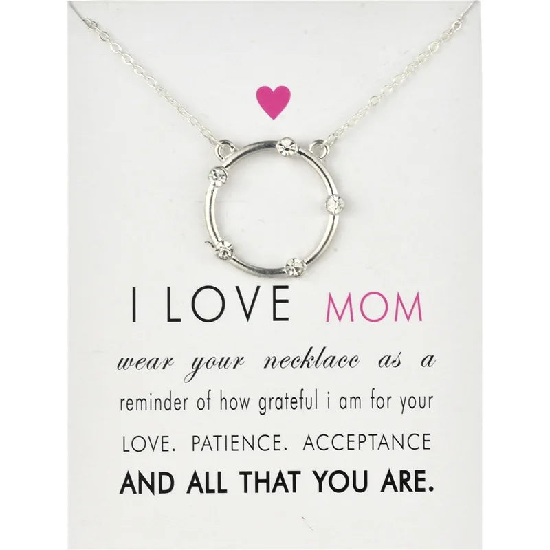 Женское ожерелье с подвеской I Love Mom|Ожерелья подвеской| |