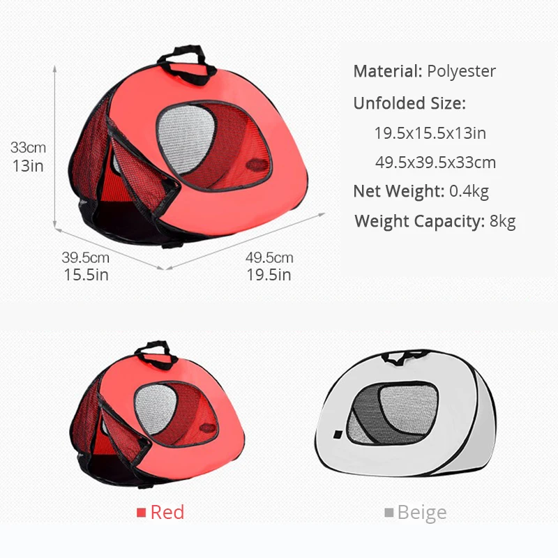 Переносная переноска для кошек складная Сетчатая Сумка домашних животных