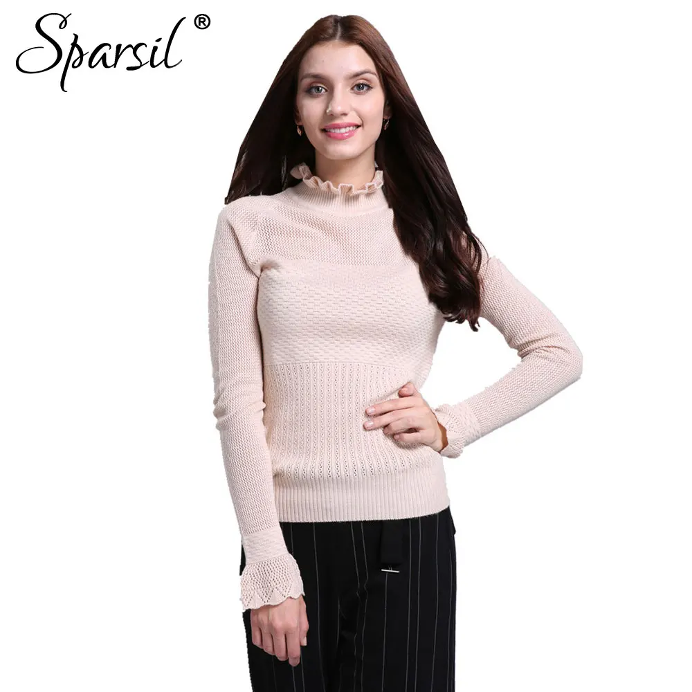 Sparsil женские осенние с рукавом-бабочкой кашемира вязаное изделие короткий