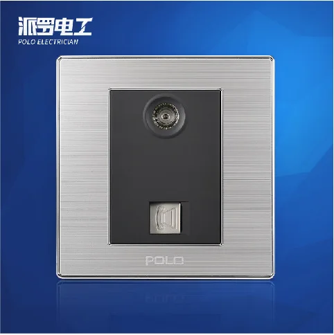 Бесплатная доставка поло Роскошный настенный выключатель света Панель ТВ + Тел