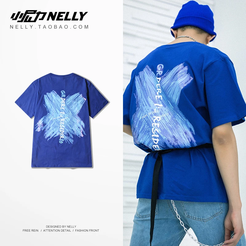 NELLY 2019 летняя футболка в стиле хип хоп с принтом граффити и короткими рукавами